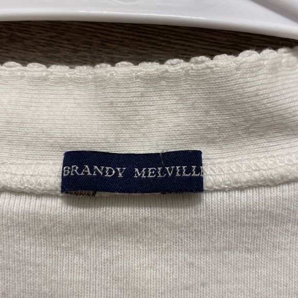 White Brandy Melville Button Up Short Sleeve Shirt - Picture 3 of 3